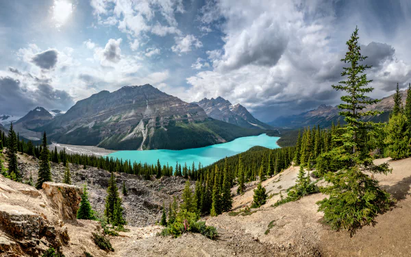 landscape banff national park national park cloud lake mountain Canada nature peyto lake HD Desktop Wallpaper | Background Image