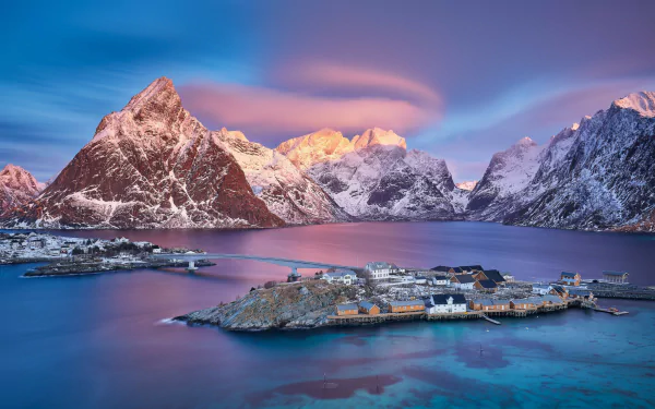 Reine Norway mountain photography Lofoten HD Desktop Wallpaper | Background Image