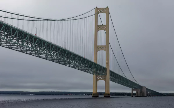 Michigan Mackinaw City Mackinac Bridge man made bridge HD Desktop Wallpaper | Background Image