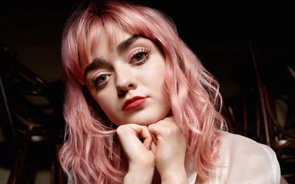 lipstick pink hair face English actress Celebrity Maisie Williams HD Desktop Wallpaper | Background Image