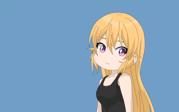 4K Ultra HD anime wallpaper featuring Erina Nakiri from Food Wars: Shokugeki no Soma with long blonde hair and purple eyes against a blue background.