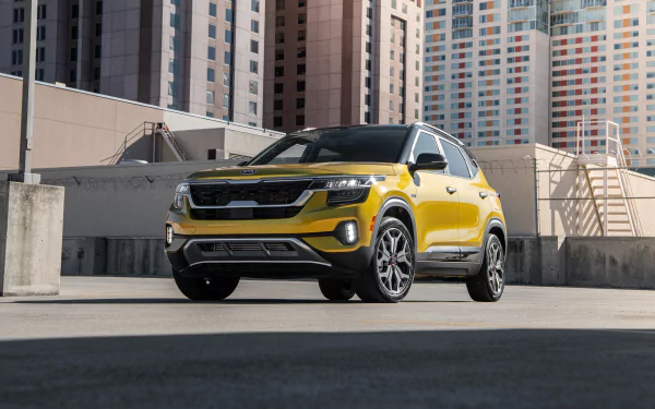 SUV yellow car car Kia vehicle Kia Seltos HD Desktop Wallpaper | Background Image