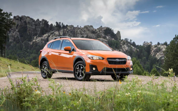 orange car SUV car Subaru Subaru XV vehicle Subaru Crosstrek HD Desktop Wallpaper | Background Image