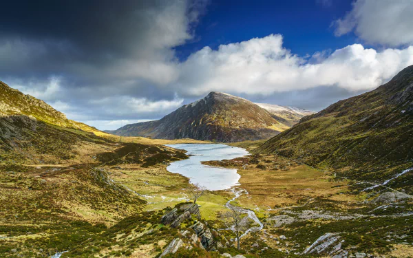 nature lake snowdonia Wales mountain cloud landscape HD Desktop Wallpaper | Background Image