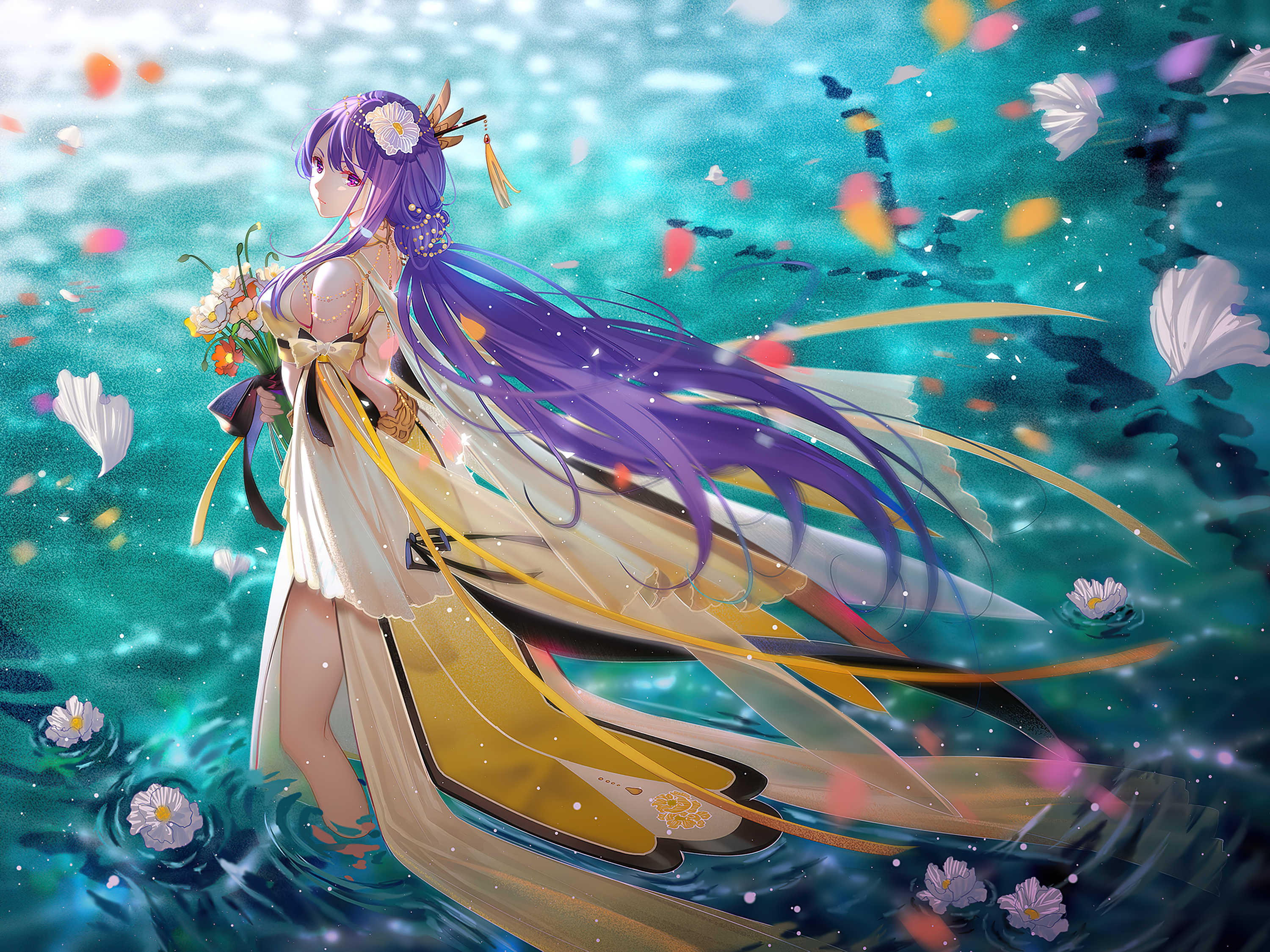 Mo Qingxian Vocaloid Anime HD Wallpaper: Ethereal Beauty in Bloom