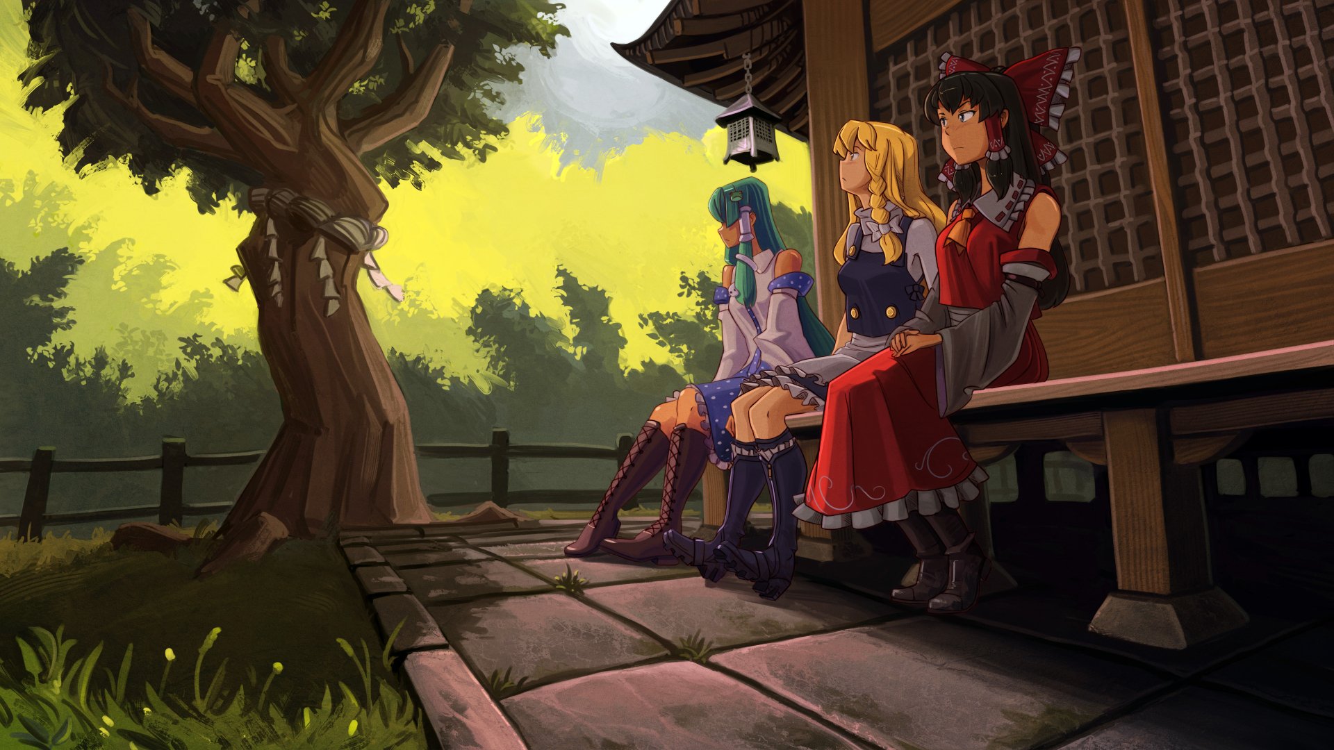 Download Sanae Kochiya Marisa Kirisame Reimu Hakurei Anime Touhou 4k Ultra HD Wallpaper by U-Joe