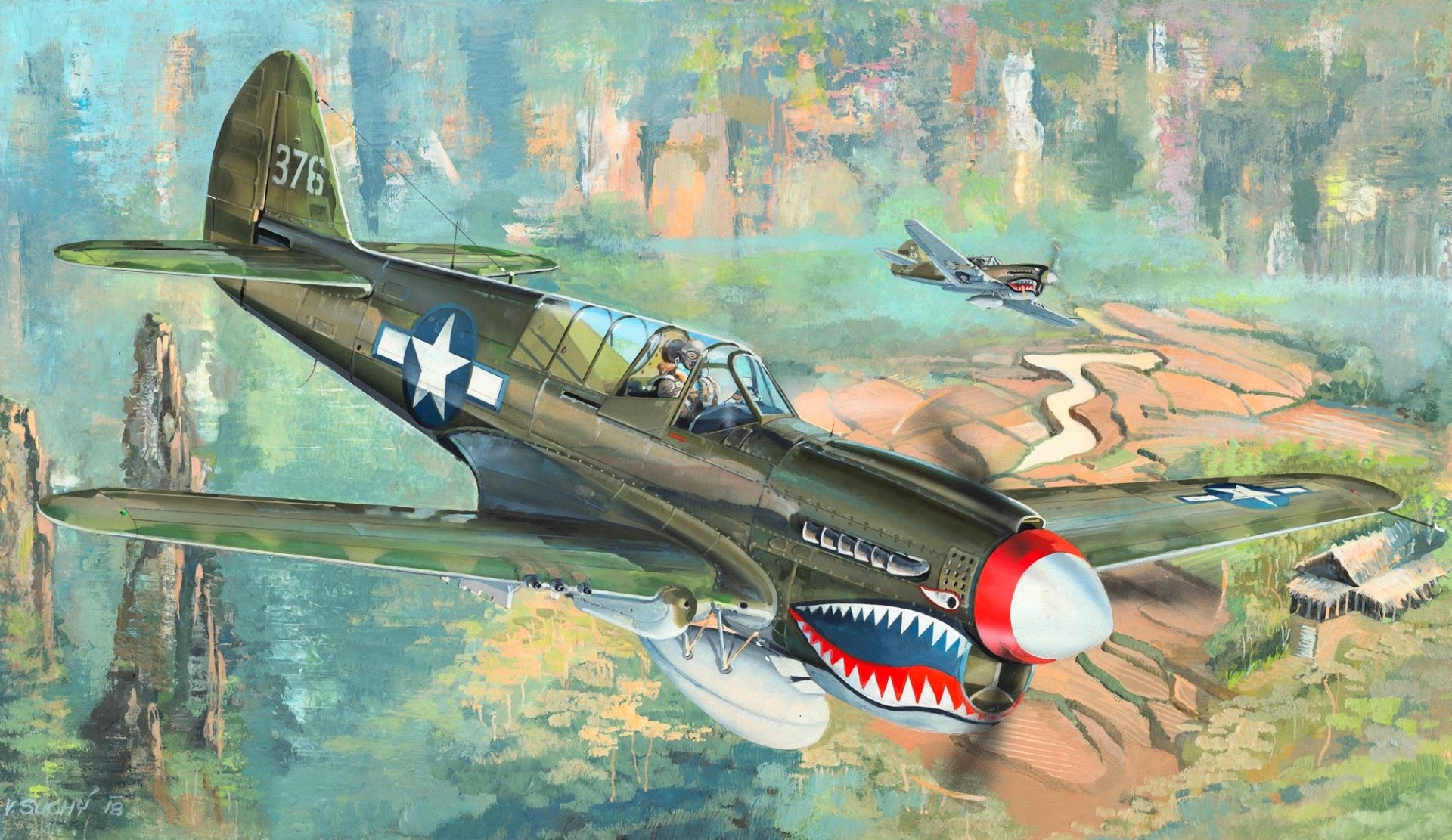 Curtiss P-40 Warhawk HD Wallpaper | Background Image | 2002x1158 | ID