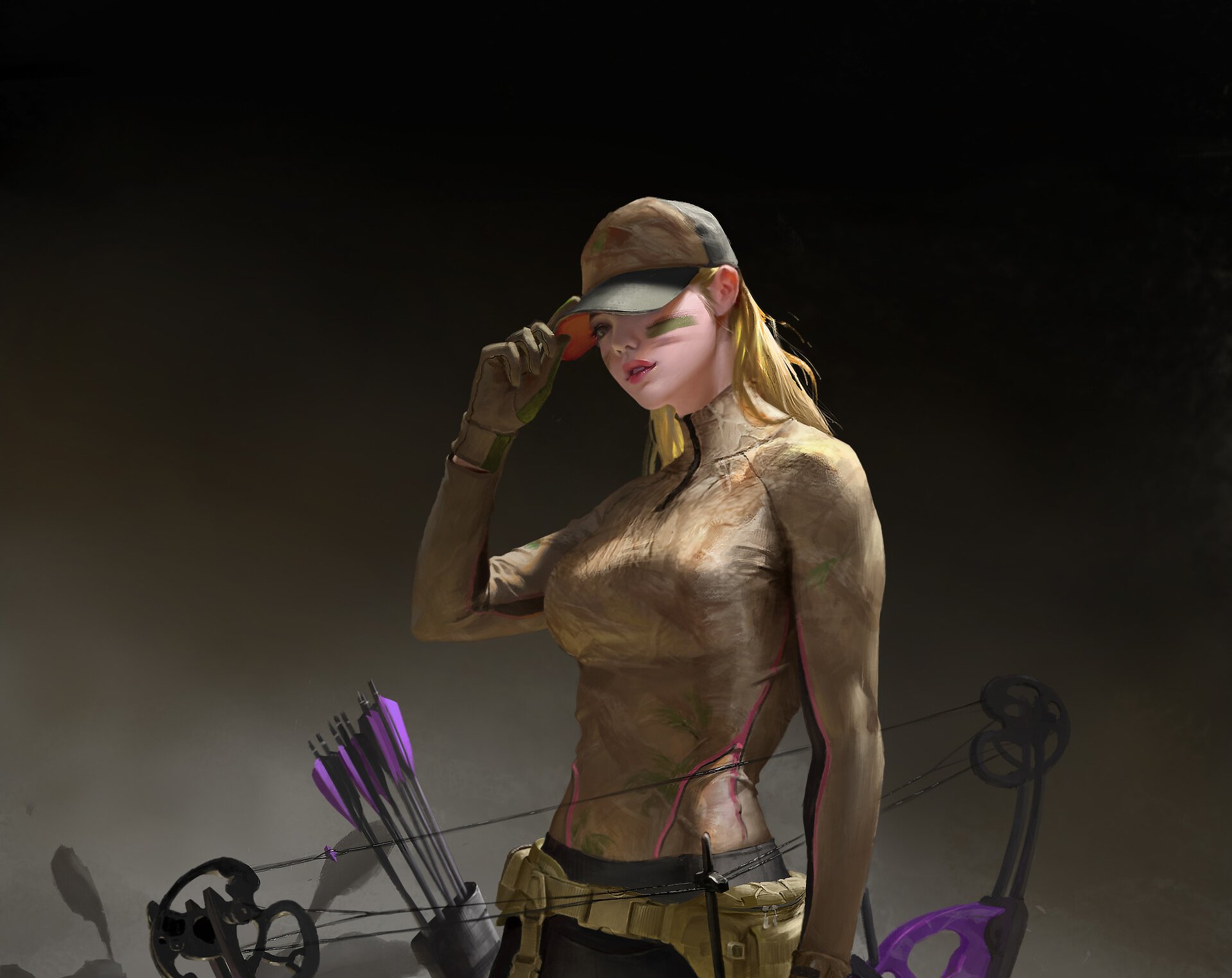 Download Blonde Cap Fantasy Archer HD Wallpaper by Ley Bowen 张