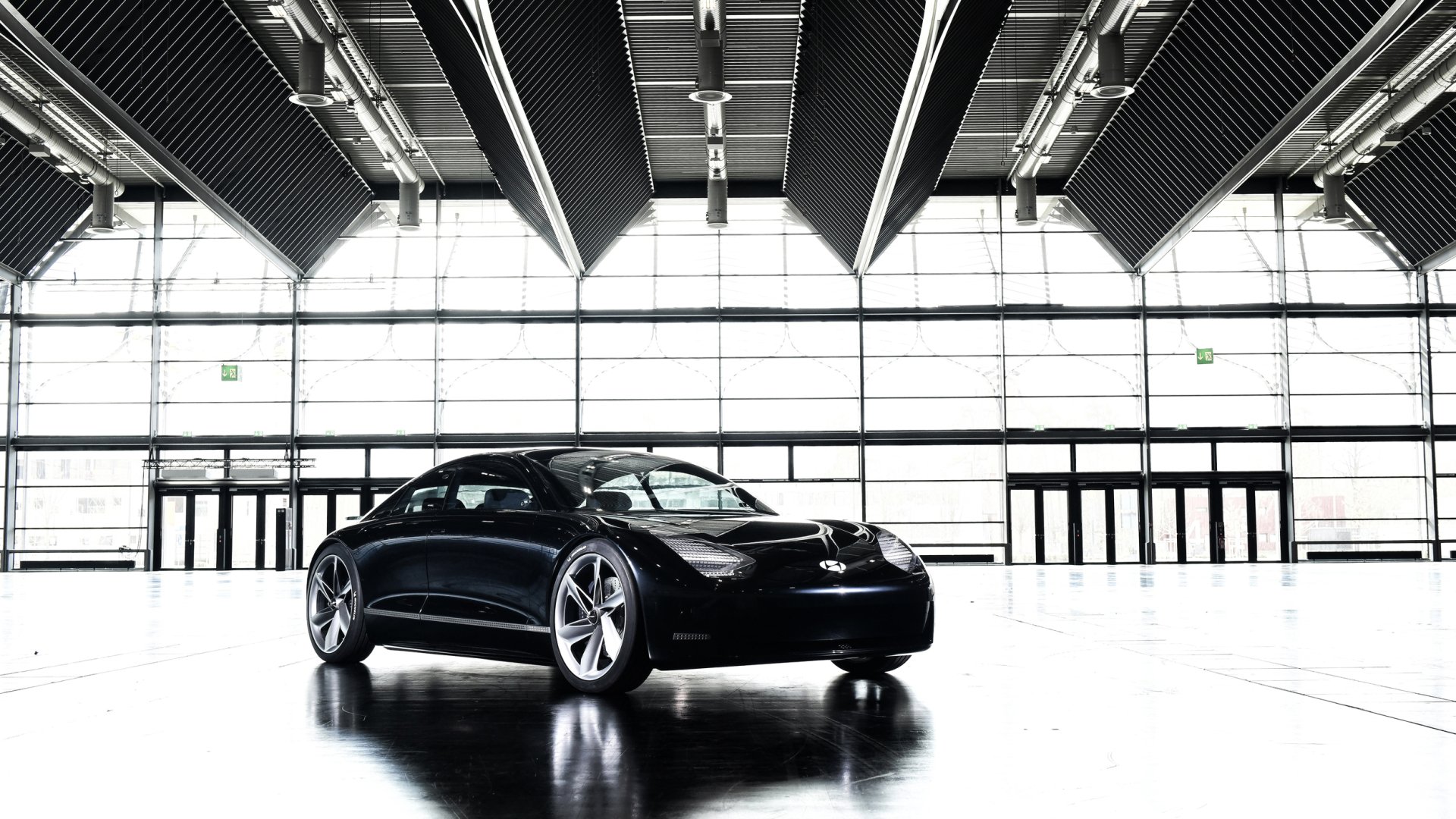 Download Electric Car Black Car Car Hyundai Vehicle Hyundai Prophecy HD Wallpaper