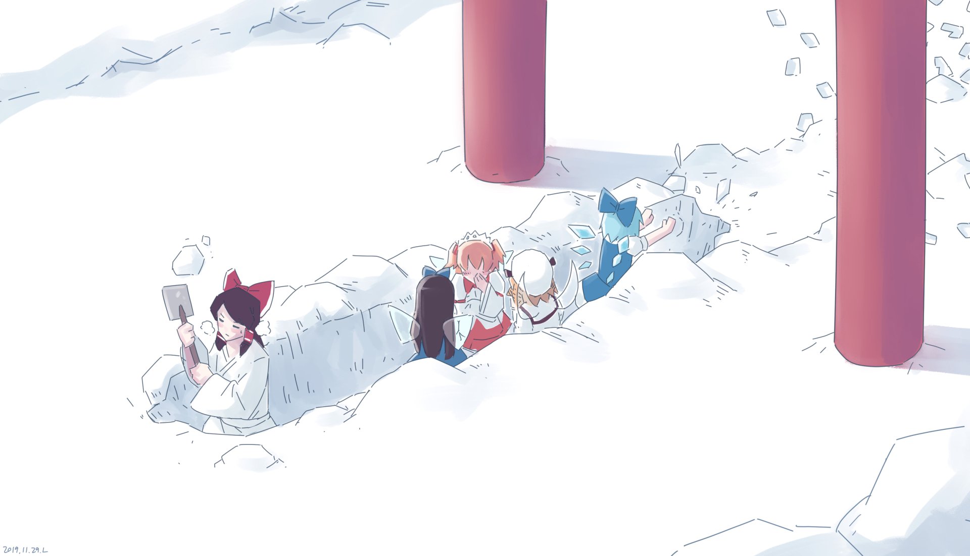 Download Star Sapphire Sunny Milk Luna Child Cirno (Touhou) Reimu Hakurei Anime Touhou HD Wallpaper by ROYL