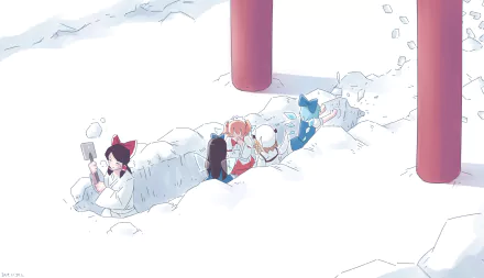 Star Sapphire Sunny Milk Luna Child Cirno (Touhou) Reimu Hakurei Anime Touhou HD Desktop Wallpaper | Background Image