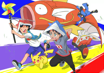 blue eyes Riolu (Pokémon) Raboot (Pokémon) Pikachu Goh (Pokémon) Ash Ketchum Anime Pokemon HD Desktop Wallpaper | Background Image