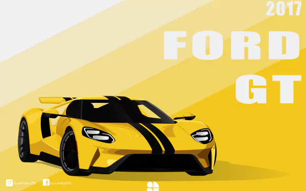yellow car vehicle Ford GT HD Desktop Wallpaper | Background Image