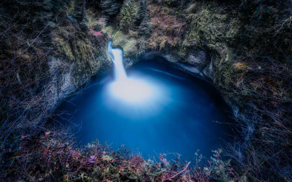  Looking Down at Waterfall