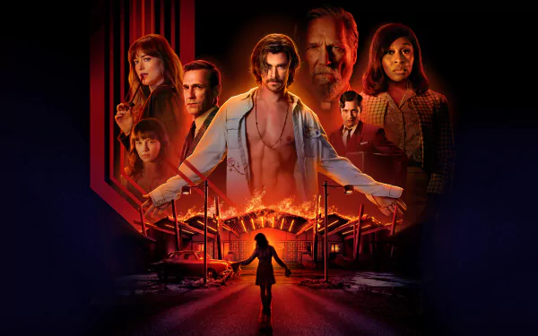 Jon Hamm Jeff Bridges Dakota Johnson Chris Hemsworth movie Bad Times at the El Royale HD Desktop Wallpaper | Background Image