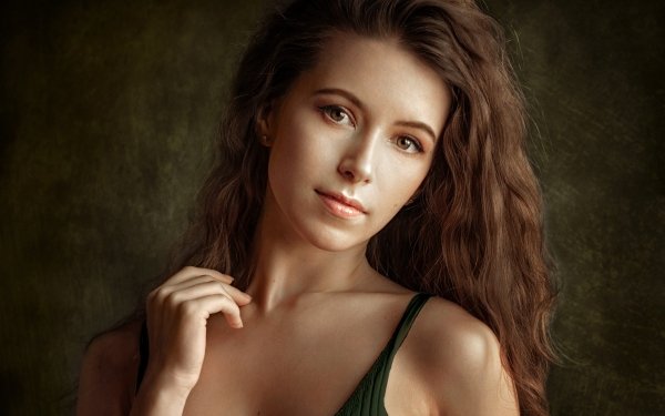 Women Model Face Brunette Viktoria Makarenko HD Wallpaper | Background Image