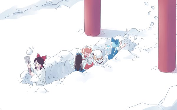 Anime Touhou Reimu Hakurei Cirno Luna Child Sunny Milk Star Sapphire HD Wallpaper | Background Image