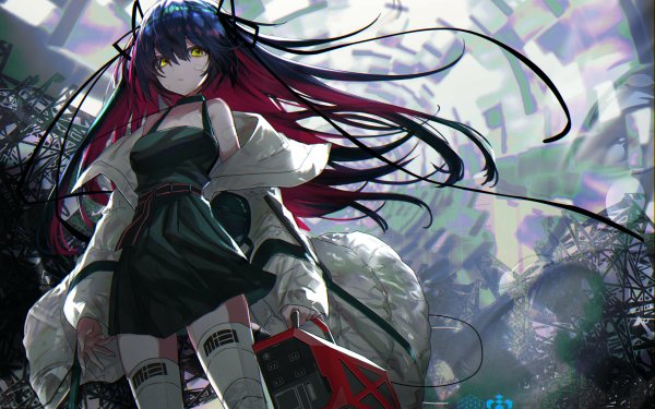 Anime Girl Long Hair Yellow Eyes HD Wallpaper | Background Image