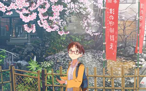 spring sakura cherry blossom Anime Original Spring Anime HD Desktop Wallpaper | Background Image