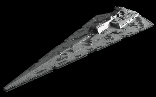 4K Ultra HD Sci-Fi Star Wars desktop wallpaper featuring a detailed Star Destroyer spaceship against a black background.