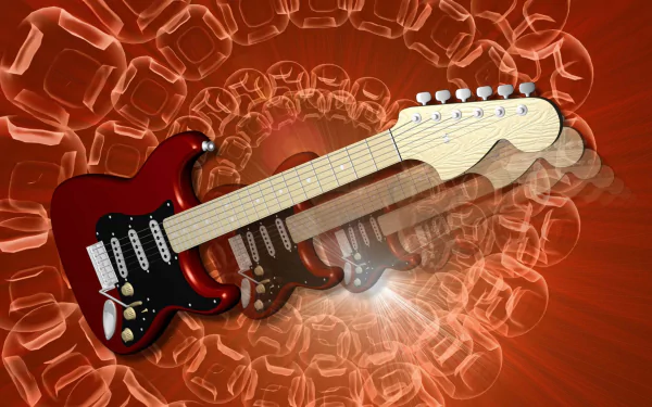  Red Artistic Electric Guitar by Tomislav Jakupec