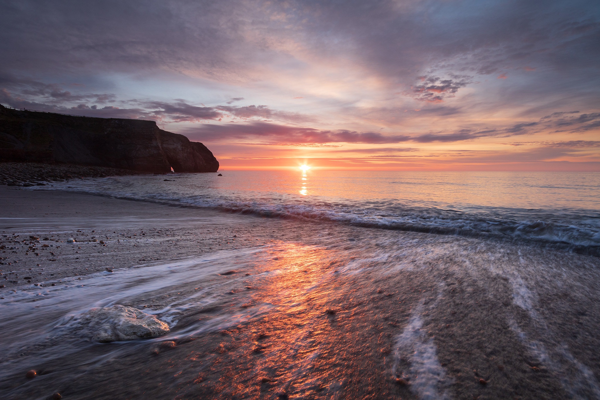 Download Ocean Coast Horizon Nature Sunrise HD Wallpaper