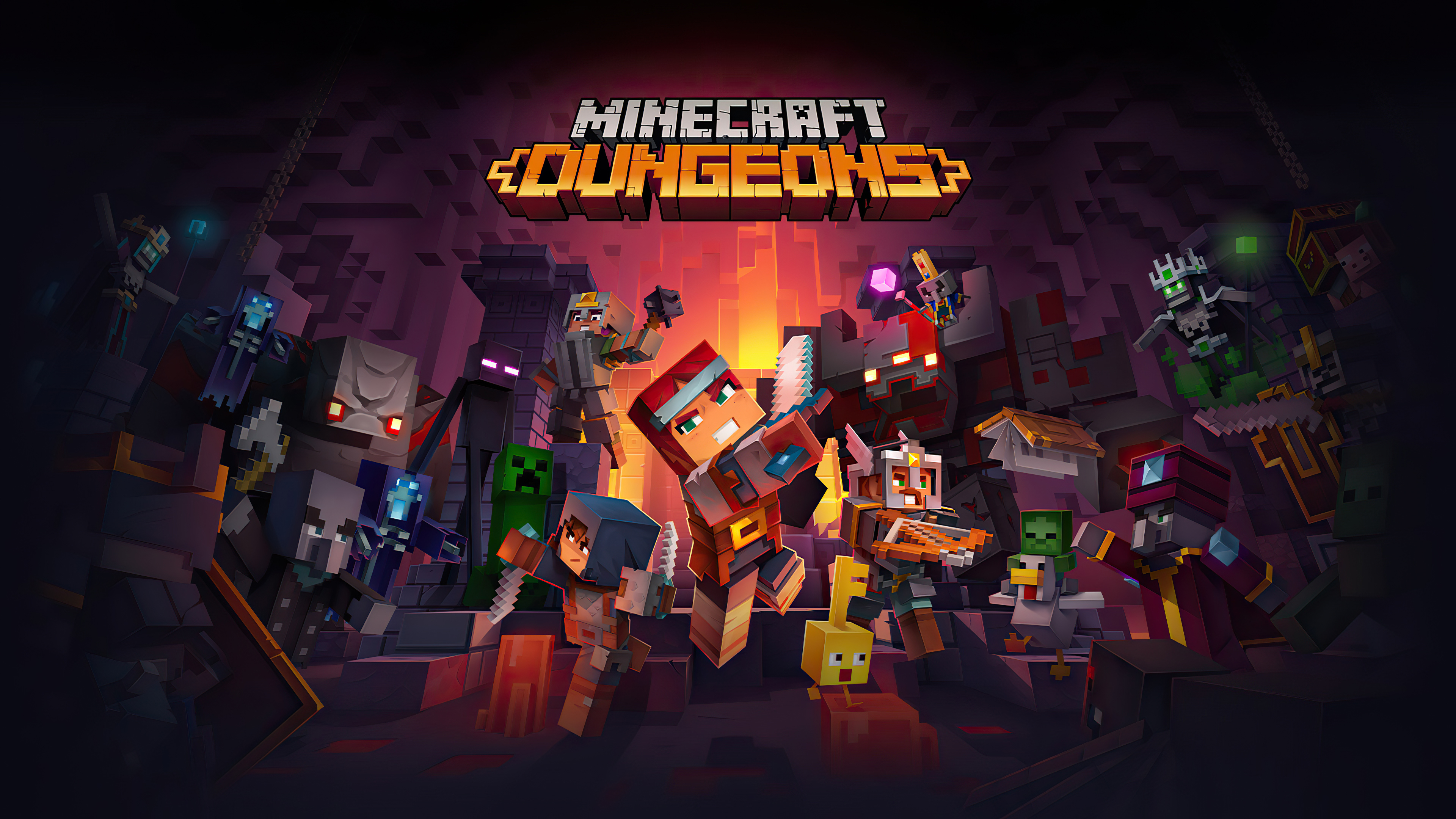 What is the title of this picture ? Minecraft: Dungeons 4k Ultra HD Wallpaper | Background Image