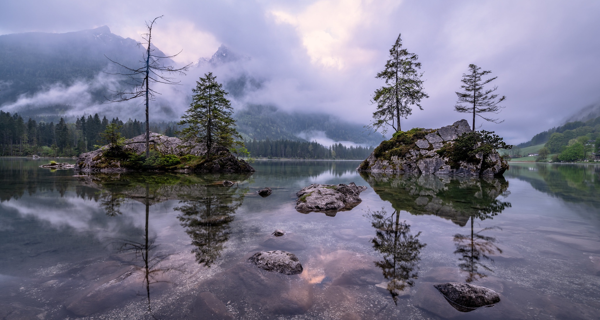 Download Fog Mountain Nature Lake HD Wallpaper