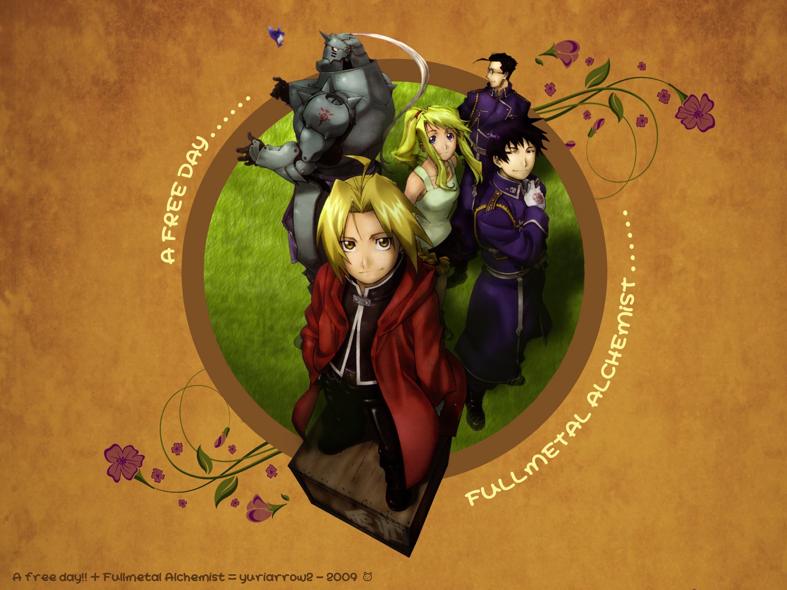 Download Roy Mustang Alphonse Elric Maes Hughes Winry Rockbell Edward Elric Anime Fullmetal Alchemist Wallpaper