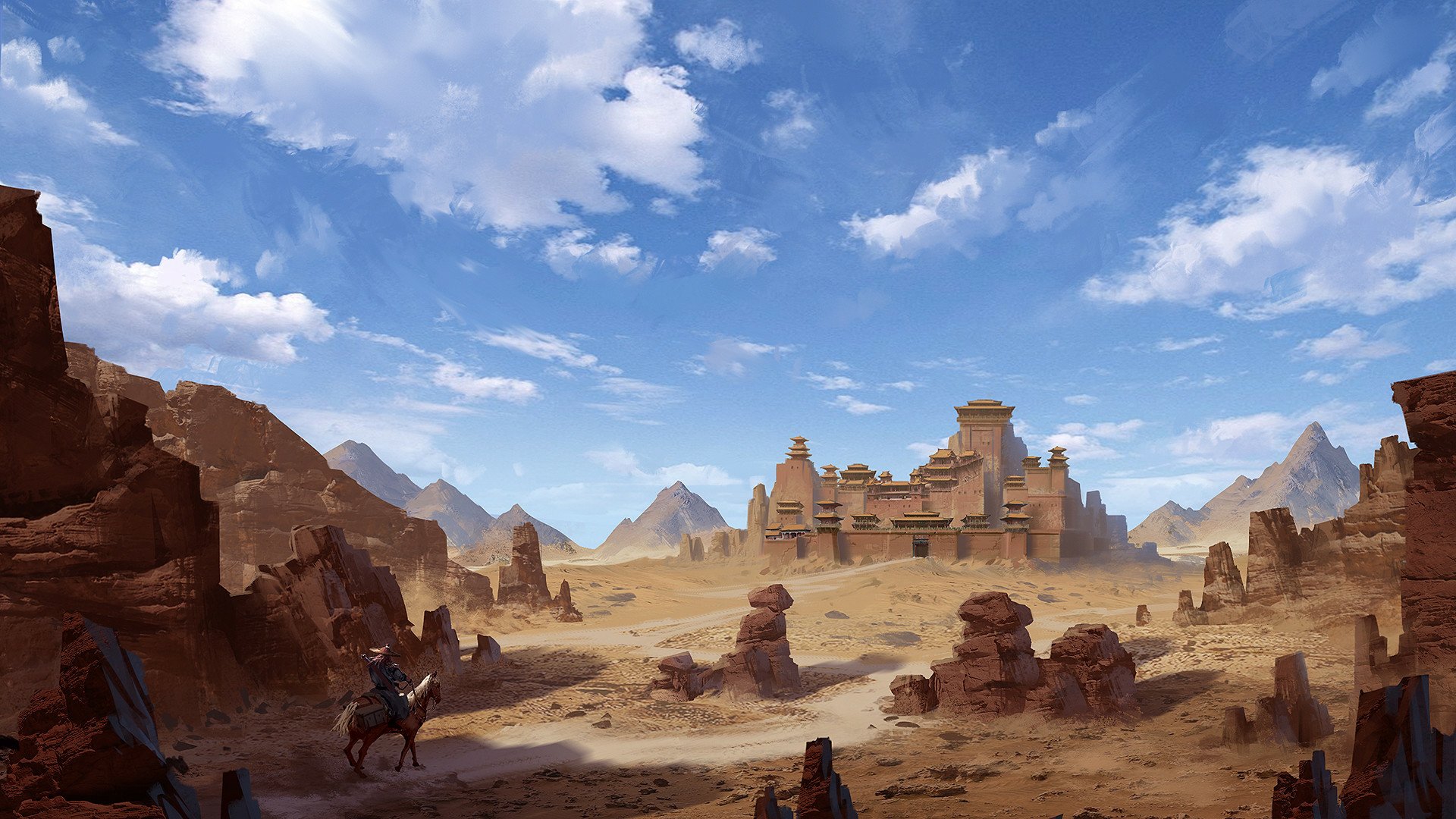 Epic Fantasy Desertscape: HD Landscape of Ancient Mystical Realm by 天 ...