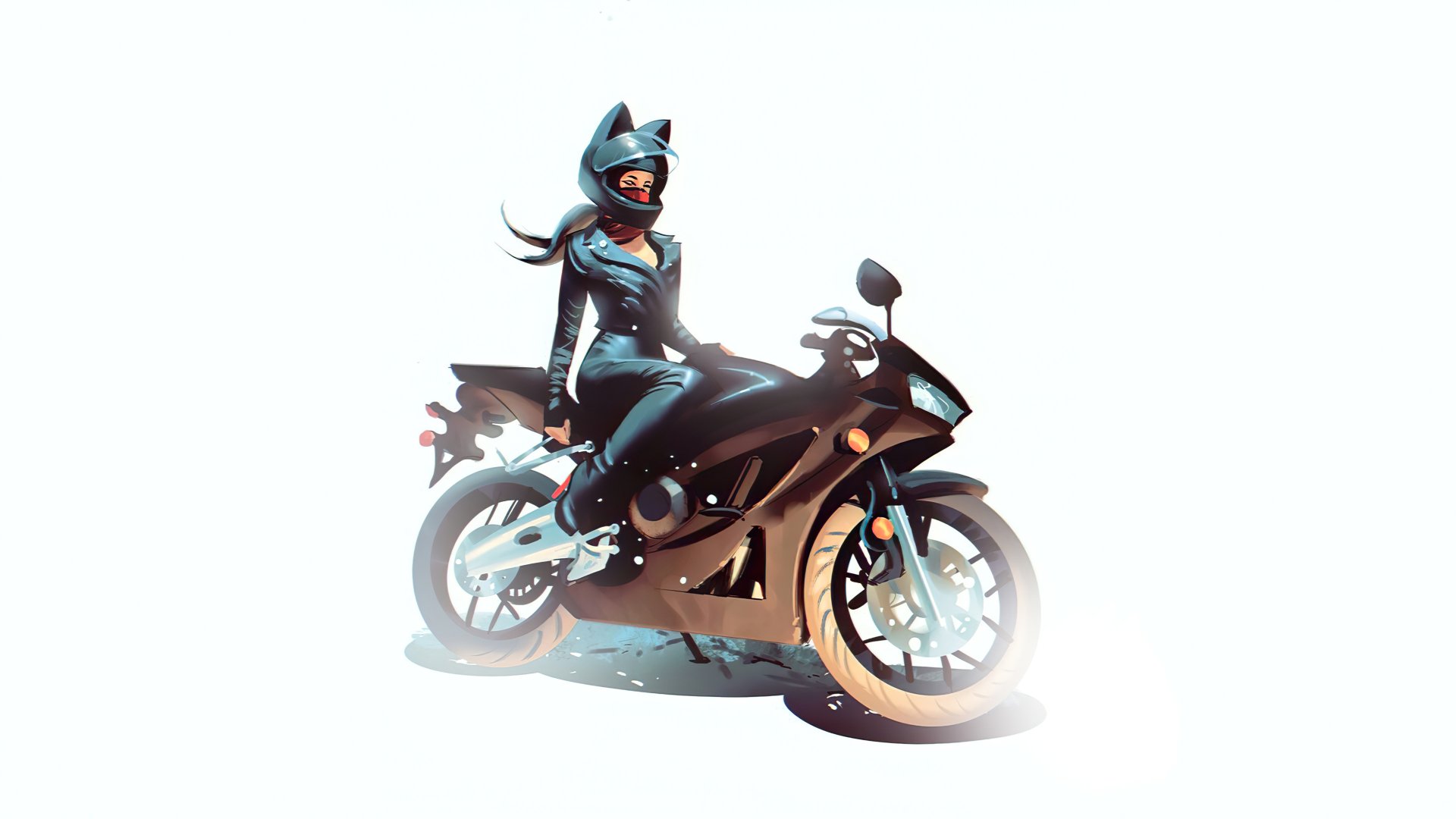Download Vehicle Motorcycle Sci Fi Woman 4k Ultra HD Wallpaper by