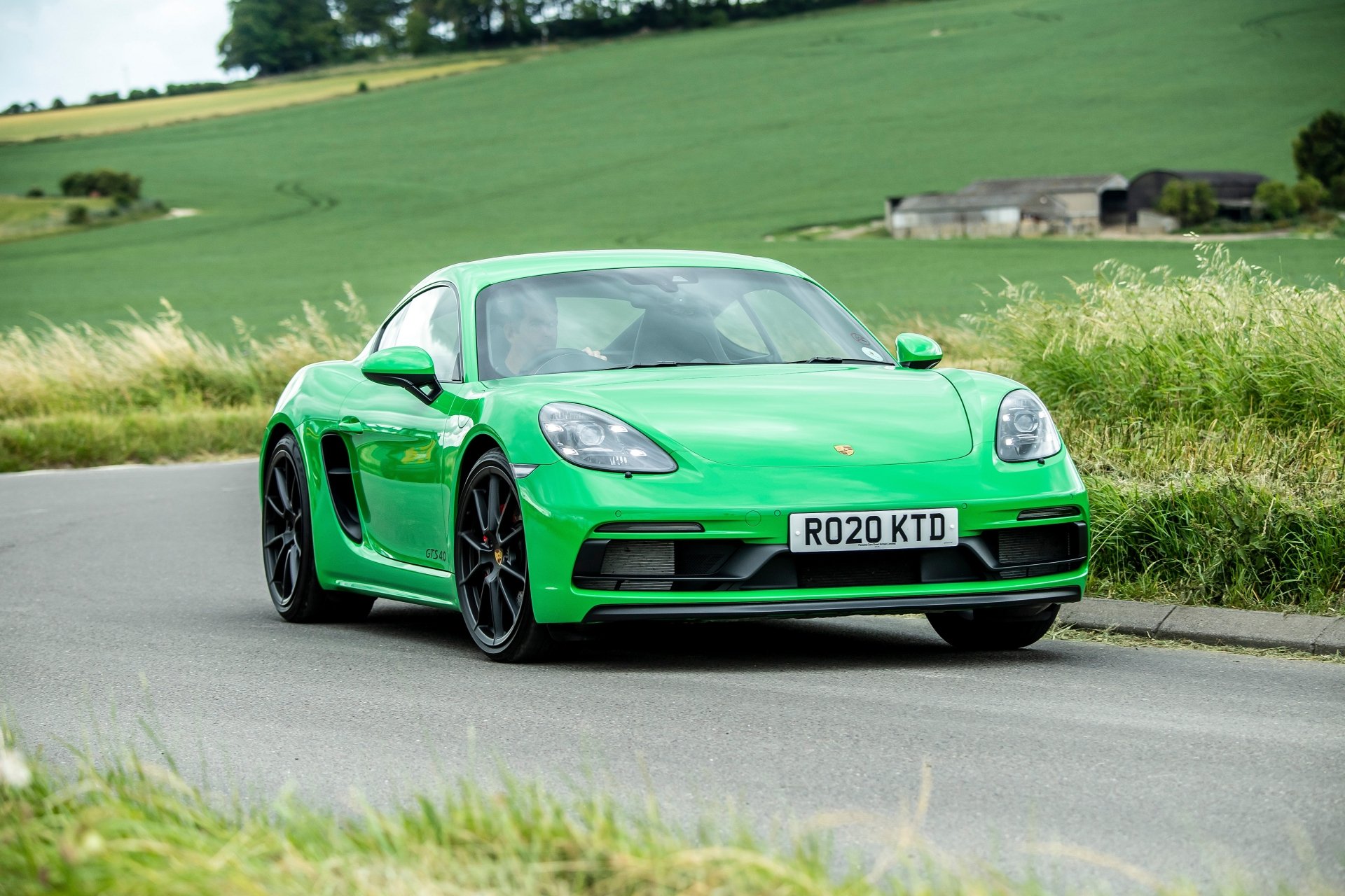 Download Green Car Car Porsche Porsche 718 Vehicle Porsche 718 Cayman GTS 4k Ultra HD Wallpaper