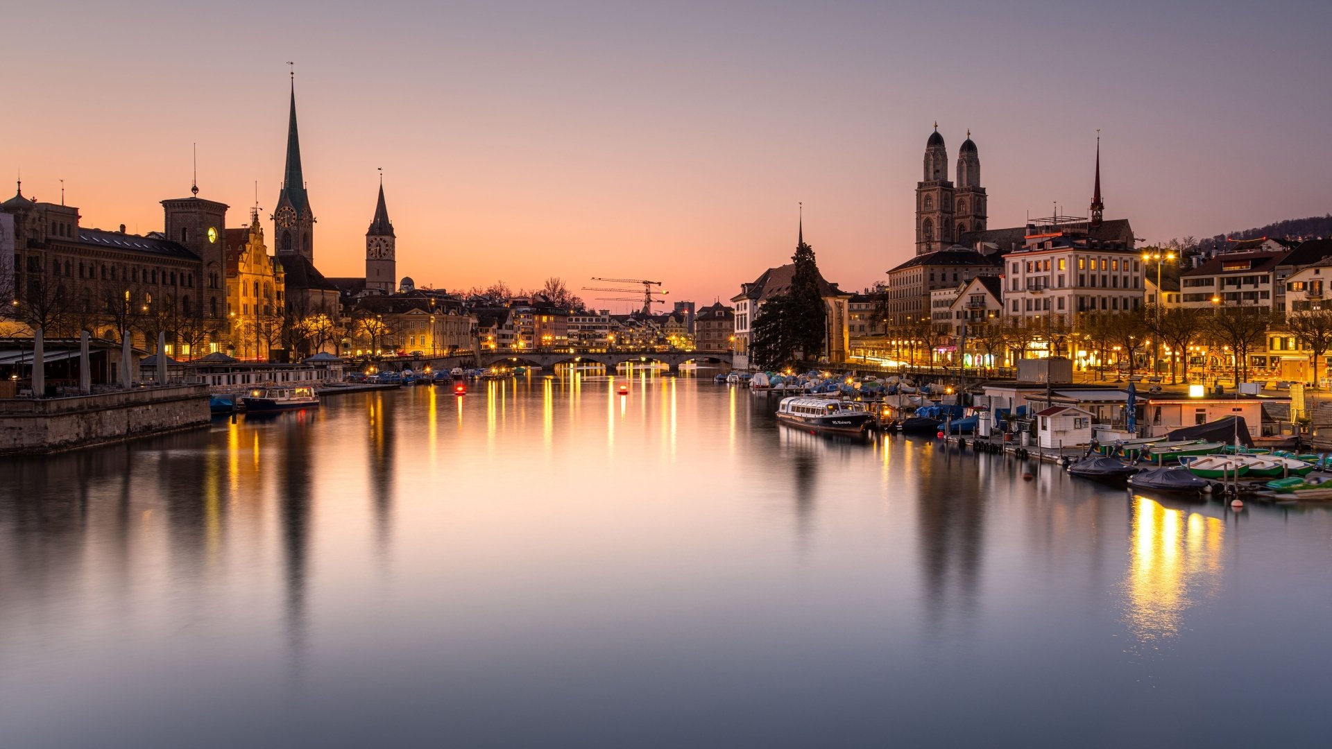 Download Switzerland River Bridge Man Made Zurich 4k Ultra Hd Wallpaper