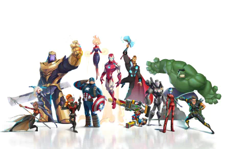 War Machine Hulk Hawkeye Nebula (Marvel Comics) Rocket Raccoon Thor Iron Man Captain Marvel Captain America Ant-Man Thanos Black Widow Okoye (Marvel Comics) Comic Avengers HD Desktop Wallpaper | Background Image