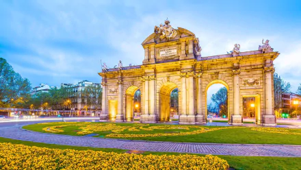Puerta de Alcalá square Spain man made Madrid HD Desktop Wallpaper | Background Image