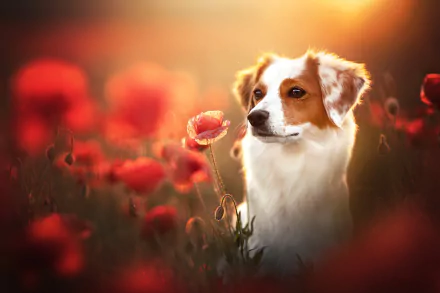 dog poppy Animal Kooikerhondje HD Desktop Wallpaper | Background Image