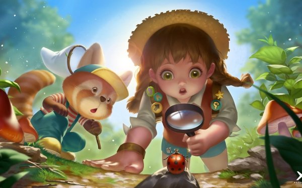Fantasy Child Little Girl Ladybug HD Wallpaper | Background Image