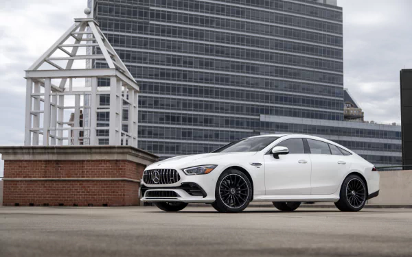 white car car Mercedes-AMG Mercedes-AMG GT 43 vehicle Mercedes-AMG GT HD Desktop Wallpaper | Background Image
