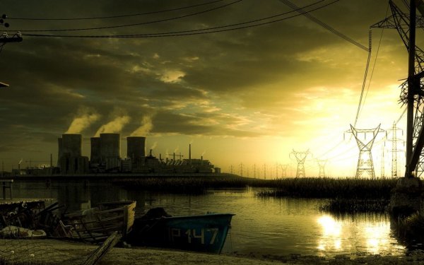 Man Made Power Plant Sky Sun Water HD Wallpaper | Background Image