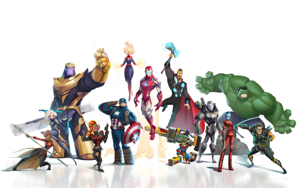War Machine Hulk Hawkeye Nebula (Marvel Comics) Rocket Raccoon Thor Iron Man Captain Marvel Captain America Ant-Man Thanos Black Widow Okoye (Marvel Comics) Comic Avengers HD Desktop Wallpaper | Background Image