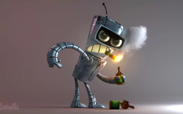 robot cigar Bender (Futurama) TV Show Futurama HD Desktop Wallpaper | Background Image