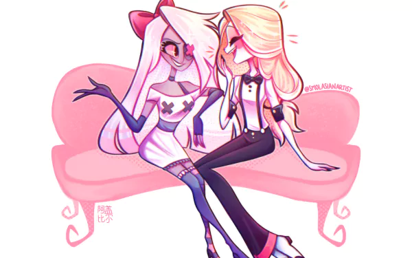 Vaggie (Hazbin Hotel) Charlie (Hazbin Hotel) TV Show Hazbin Hotel HD Desktop Wallpaper | Background Image