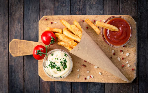 sauce tomato food french fries HD Desktop Wallpaper | Background Image