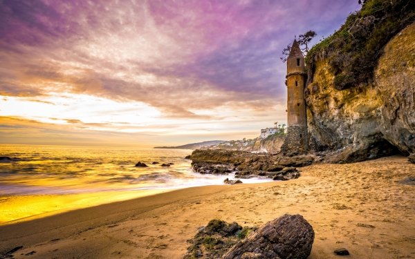 Photography Beach Sunset Ocean Coast Laguna Beach HD Wallpaper | Background Image