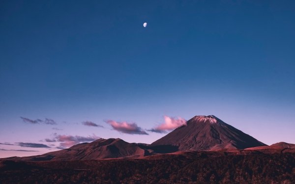 Earth Volcano Volcanoes Landscape Mountain Moon HD Wallpaper | Background Image