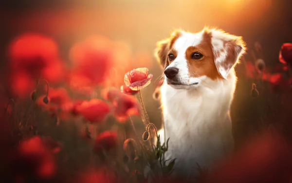 dog poppy Animal Kooikerhondje HD Desktop Wallpaper | Background Image