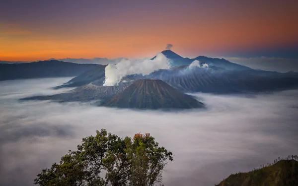 Indonesia fog cloud nature Mount Bromo HD Desktop Wallpaper | Background Image