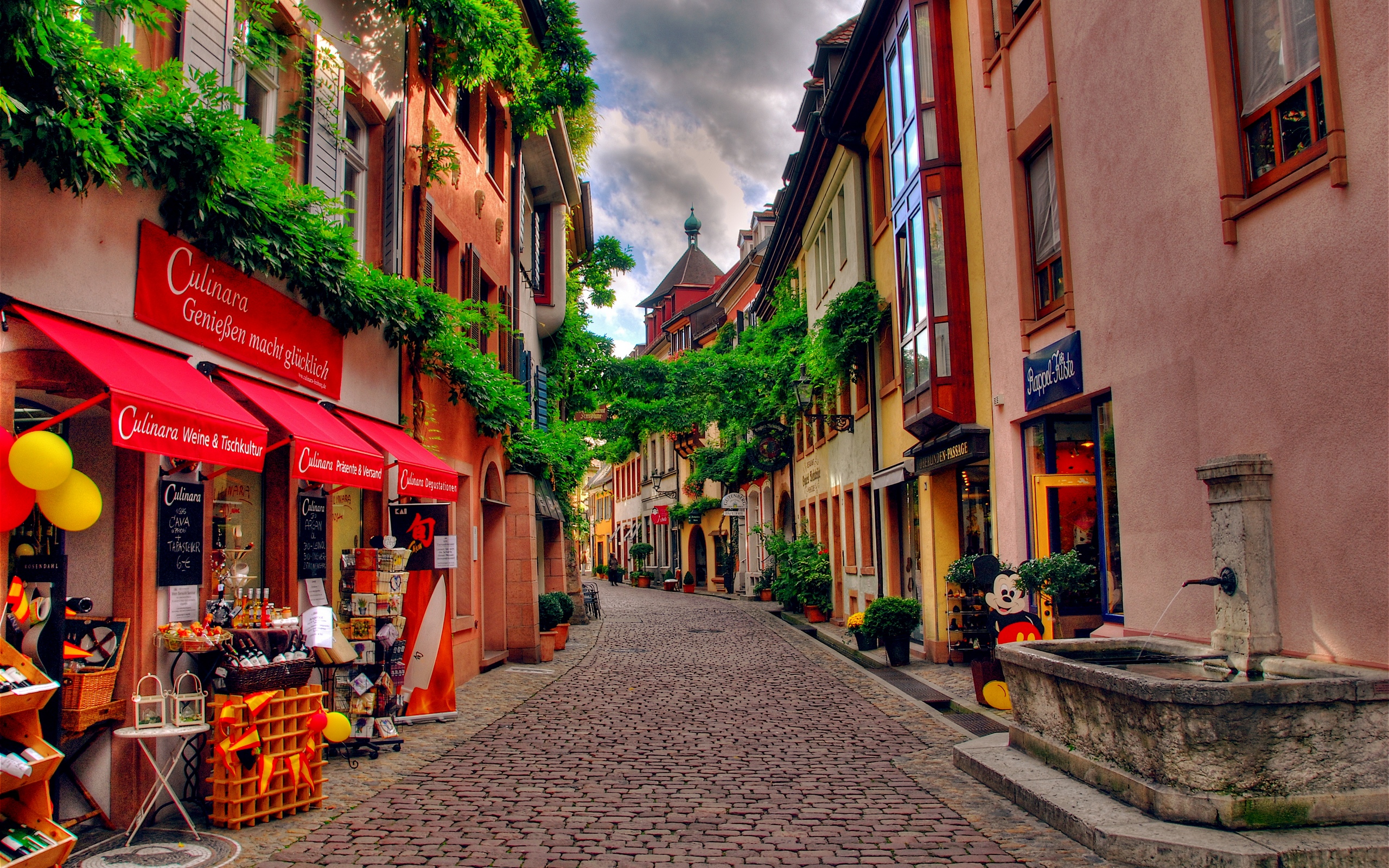 Swiss street scene featuring HDR photography, with a captivating roadway and stunning views.