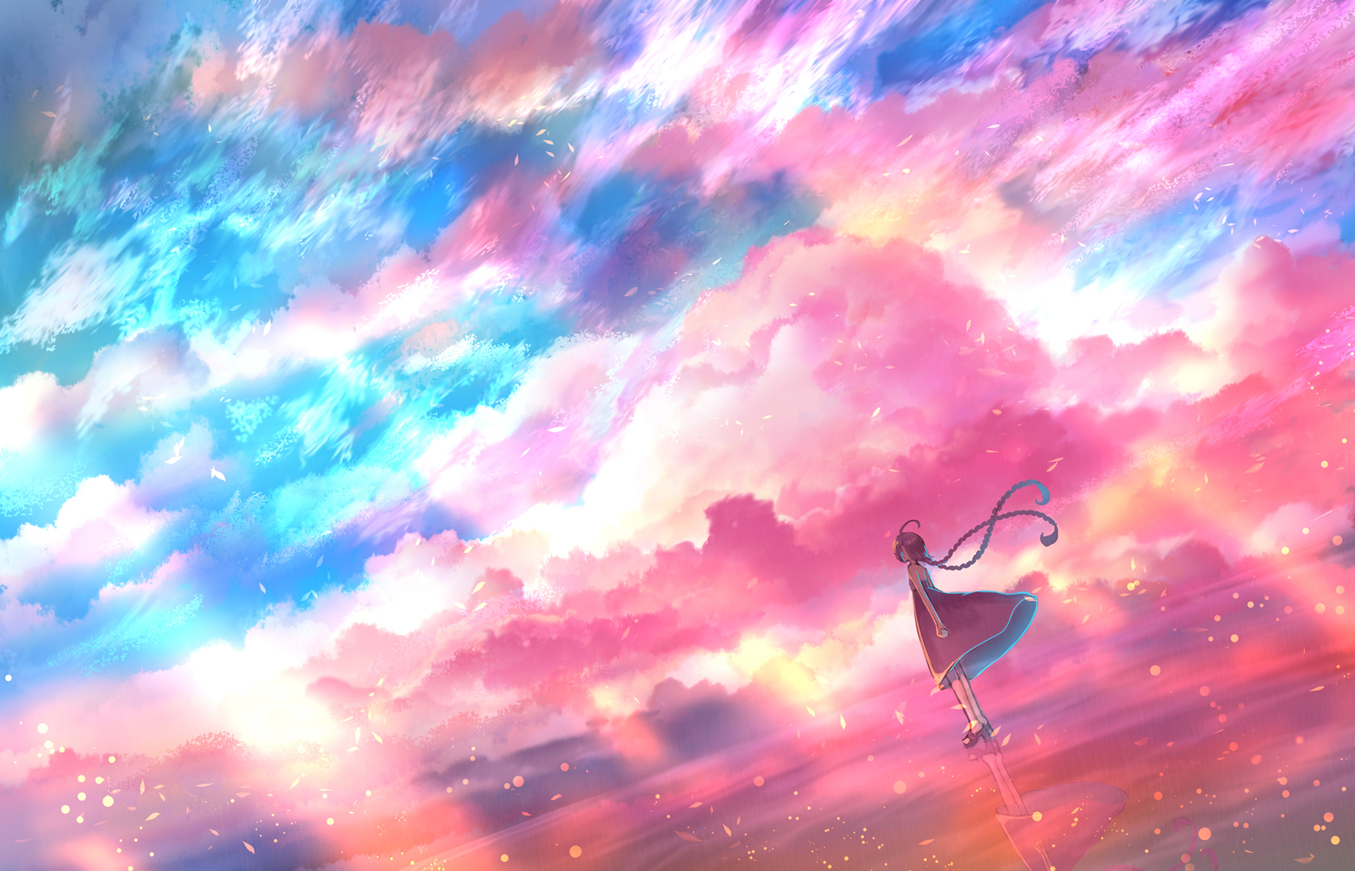 Download Cloud Sky Anime Original HD Wallpaper by 防人