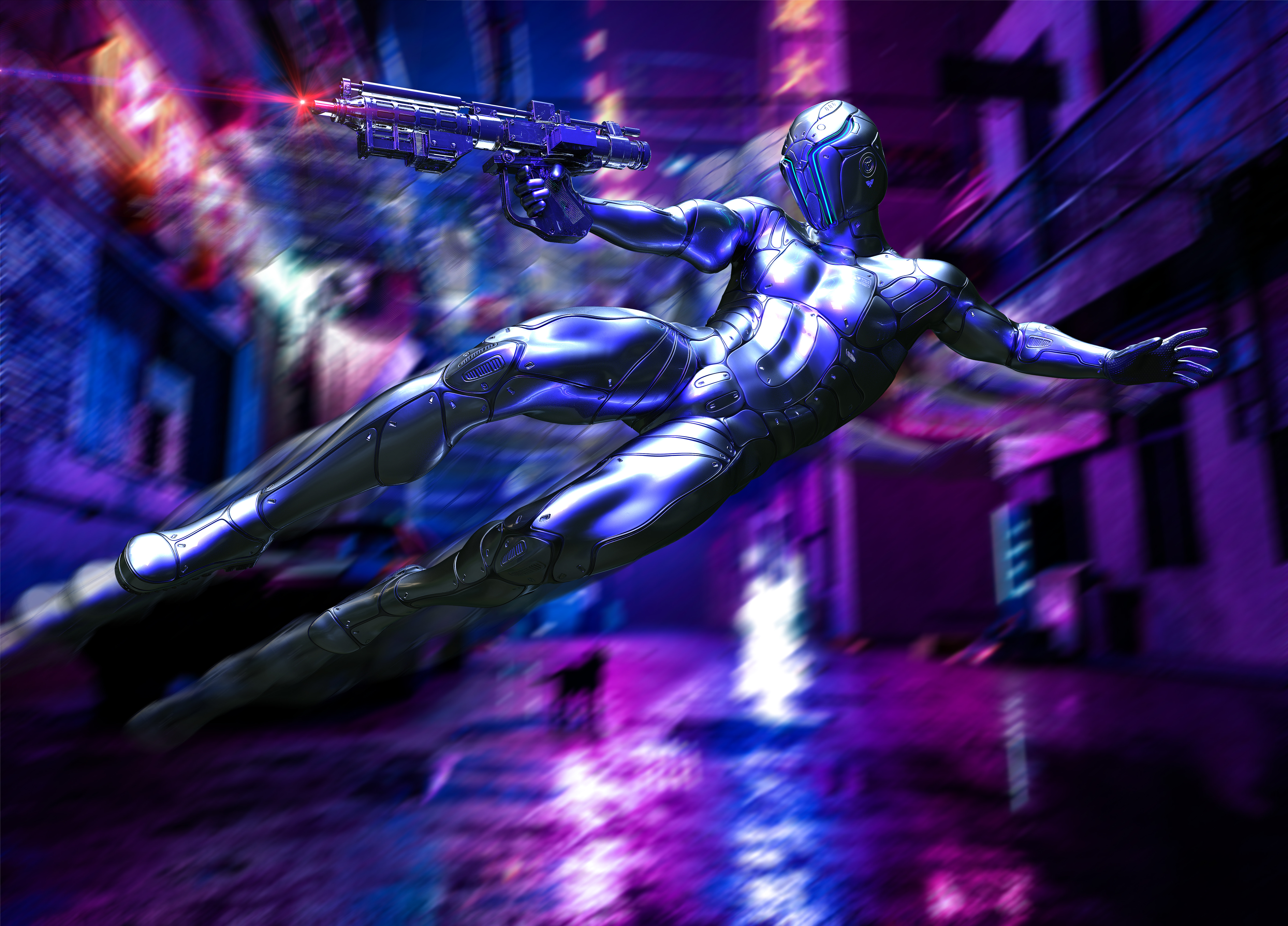 Download Sci Fi Cyberpunk 4k Ultra HD Wallpaper by CarlCG